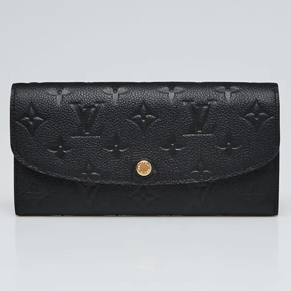LOUIS VUITTON Portefeuille Emilie Noir Monogram Empreinte Wallet 390-080425 - Picture 1 of 10